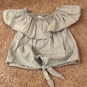 Cute off the shoulder denim like top